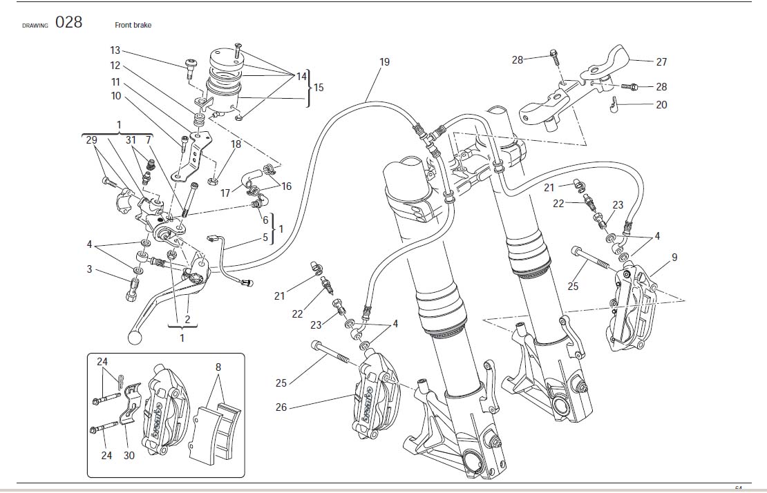 Diagram Front brake for your Ducati