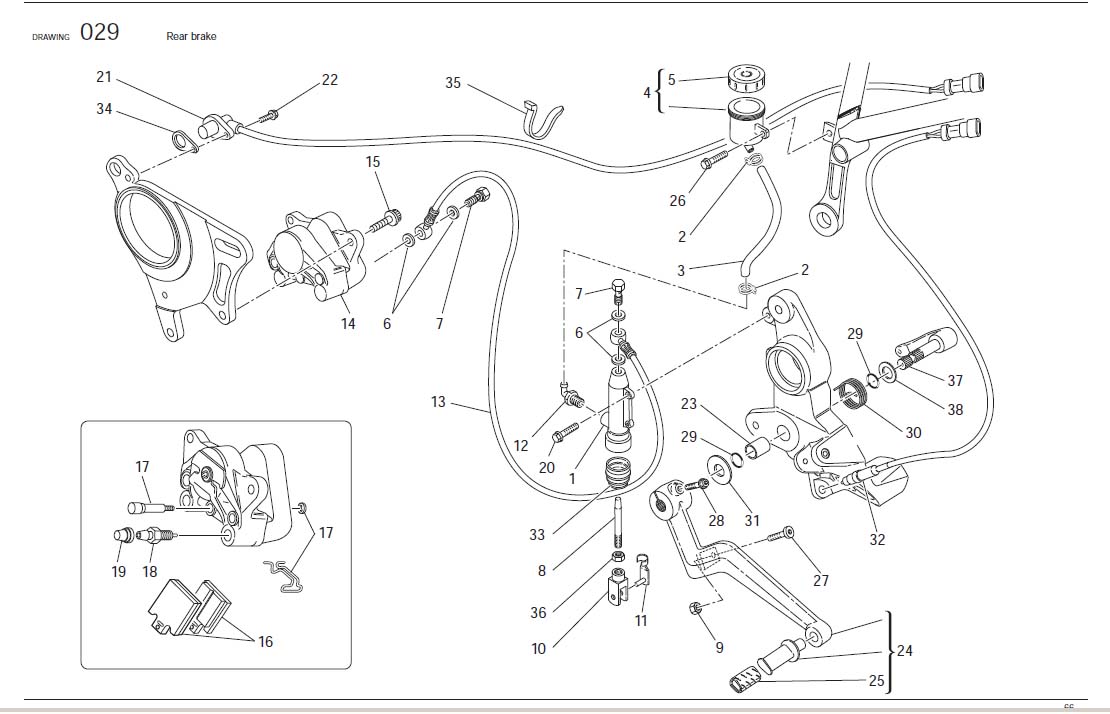 Diagram Rear brake for your Ducati