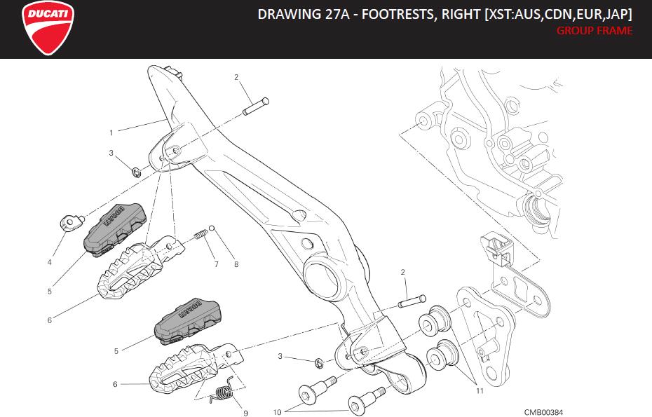 6DRAWING 27A - FOOTRESTS, RIGHT [XST:AUS,CDN,EUR,JAP]; GROUP FRAMEhttps://images.simplepart.com/images/parts/ducati/fullsize/HYM_HYPERSTRADA_MY13_USA_EN_2013116.jpg