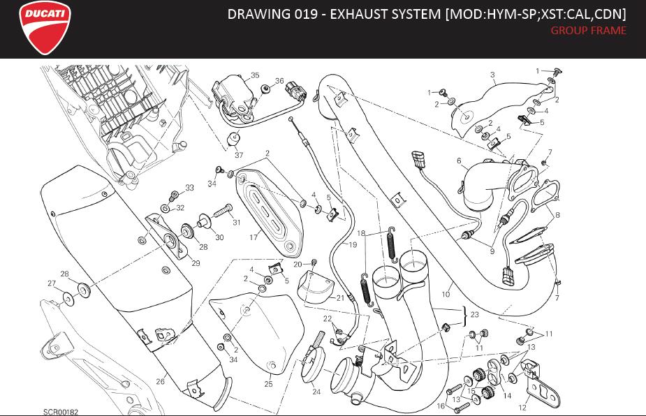 23DRAWING 019 - EXHAUST SYSTEM [MOD:HYM-SP;XST:CAL,CDN]; GROUP FRAMEhttps://images.simplepart.com/images/parts/ducati/fullsize/HYM_SP_MY13_USA_EN070.jpg