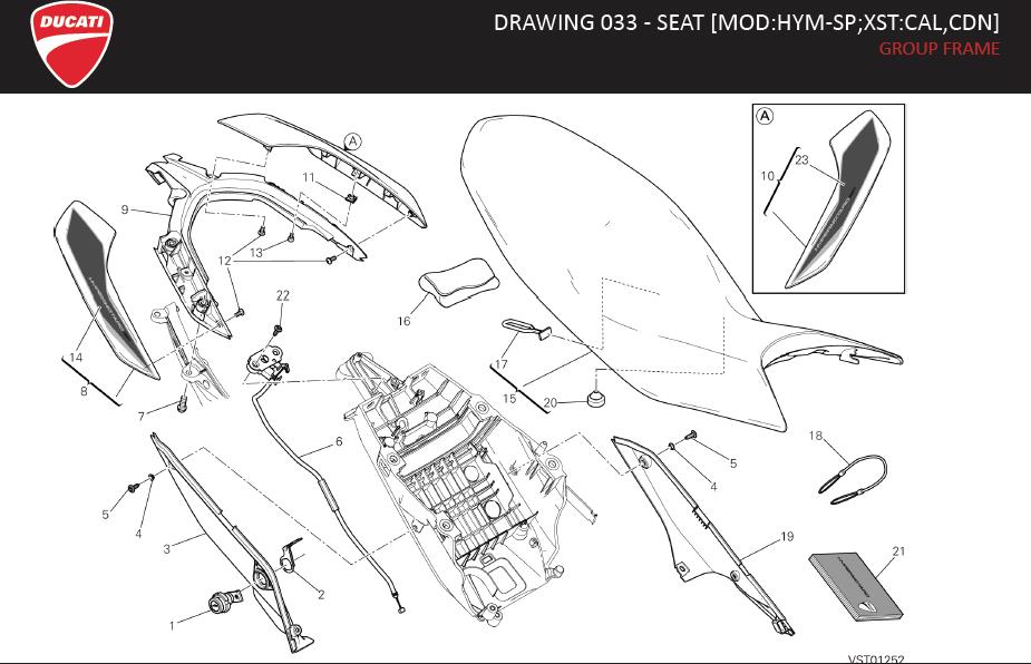 3DRAWING 033 - SEAT [MOD:HYM-SP;XST:CAL,CDN]; GROUP FRAMEhttps://images.simplepart.com/images/parts/ducati/fullsize/HYM_SP_MY13_USA_EN100.jpg