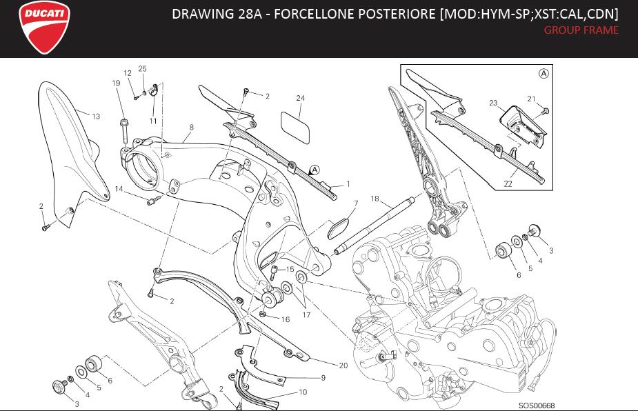 8DRAWING 28A - FORCELLONE POSTERIORE [MOD:HYM-SP;XST:CAL,CDN]; GROUP FRAMEhttps://images.simplepart.com/images/parts/ducati/fullsize/HYM_SP_MY13_USA_EN114.jpg