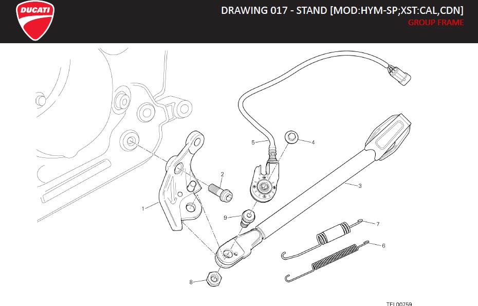 4DRAWING 017 - STAND [MOD:HYM-SP;XST:CAL,CDN]; GROUP FRAMEhttps://images.simplepart.com/images/parts/ducati/fullsize/HYM_SP_MY13_USA_EN_2013068.jpg