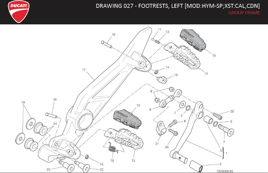 13DRAWING 027 - FOOTRESTS, LEFT [MOD:HYM-SP;XST:CAL,CDN]; GROUP FRAMEhttps://images.simplepart.com/images/parts/ducati/fullsize/HYM_SP_USA_MY15_EN092.jpg