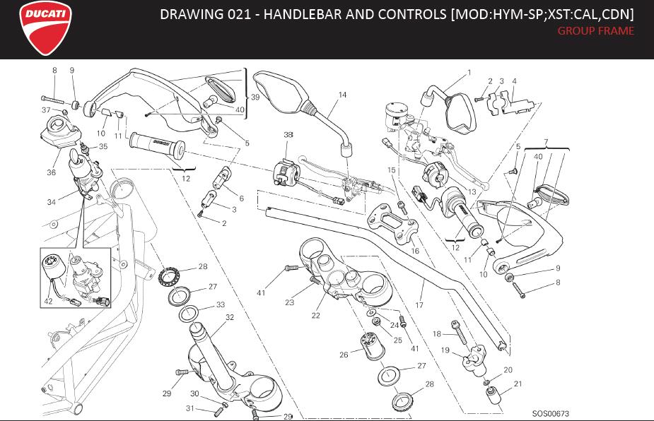 2DRAWING 021 - HANDLEBAR AND CONTROLS [MOD:HYM-SP;XST:CAL,CDN]; GROUP FRAMEhttps://images.simplepart.com/images/parts/ducati/fullsize/HYPERMOTARD_SP_USA_EN_MY14076.jpg