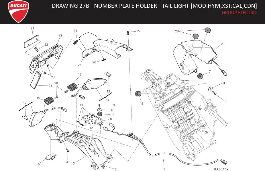 28DRAWING 27B - NUMBER PLATE HOLDER - TAIL LIGHT [MOD:HYM;XST:CAL,CDN]; GROUP ELECTRIChttps://images.simplepart.com/images/parts/ducati/fullsize/HYPERMOTARD_USA_EN_MY14014.jpg