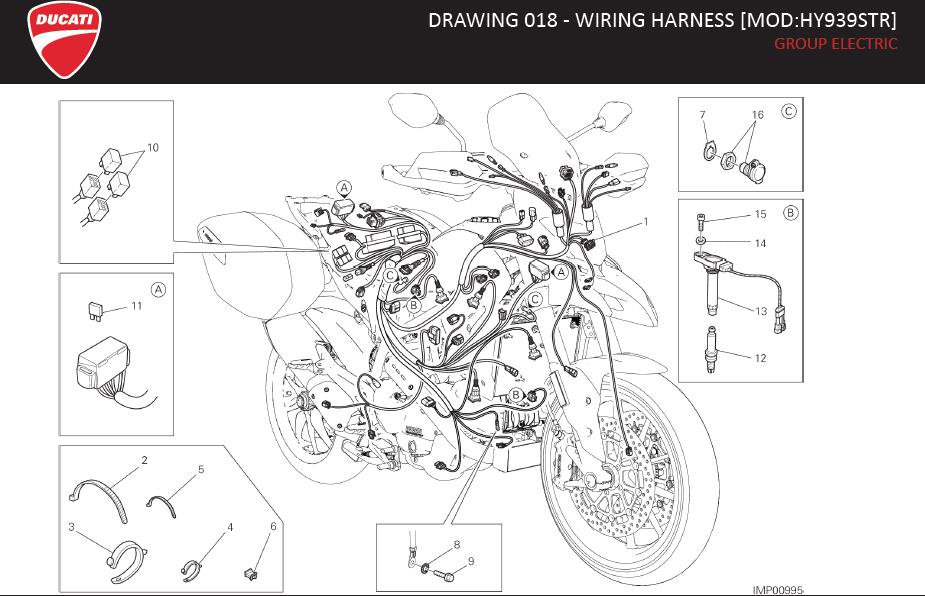 Diagram DRAWING 018 - WIRING HARNESS [MOD:HY939STR]; GROUP ELECTRIC for your Ducati Streetfighter  