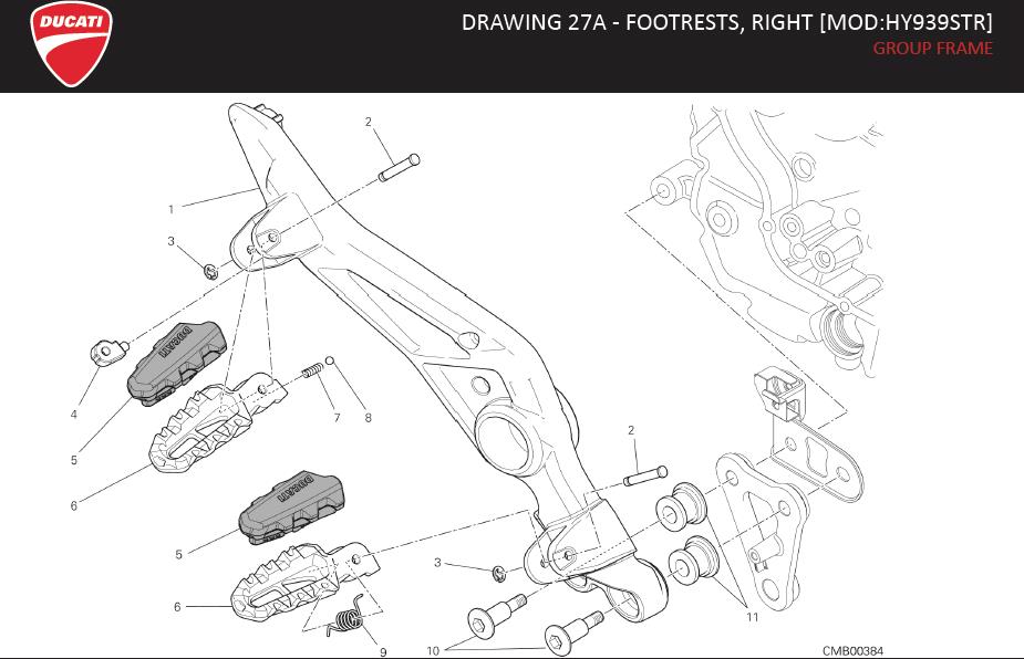 1DRAWING 27A - FOOTRESTS, RIGHT [MOD:HY939STR]; GROUP FRAMEhttps://images.simplepart.com/images/parts/ducati/fullsize/HYPERSTRADA_939_USA_MY16128.jpg