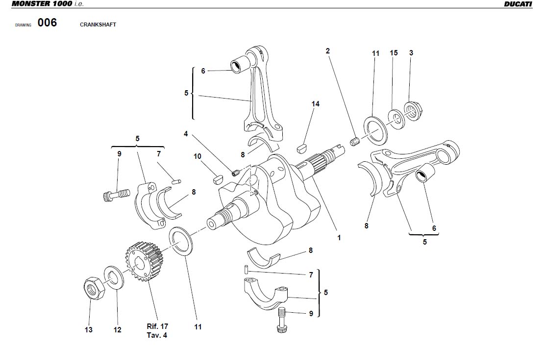 Diagram CRANKSHAFT for your Ducati Monster  