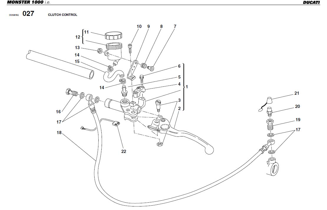 Diagram CLUTCH CONTROL for your Ducati Monster  