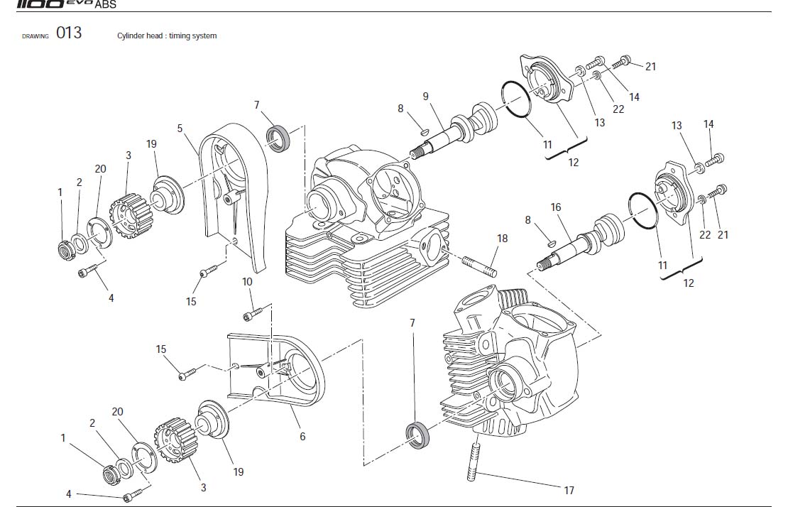 13Cylinder head : timing systemhttps://images.simplepart.com/images/parts/ducati/fullsize/M1100EVO_ABS_USA_2012038.jpg