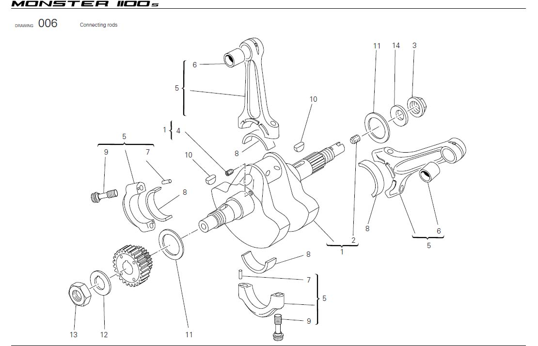 Diagram Connecting rods for your Ducati Monster  