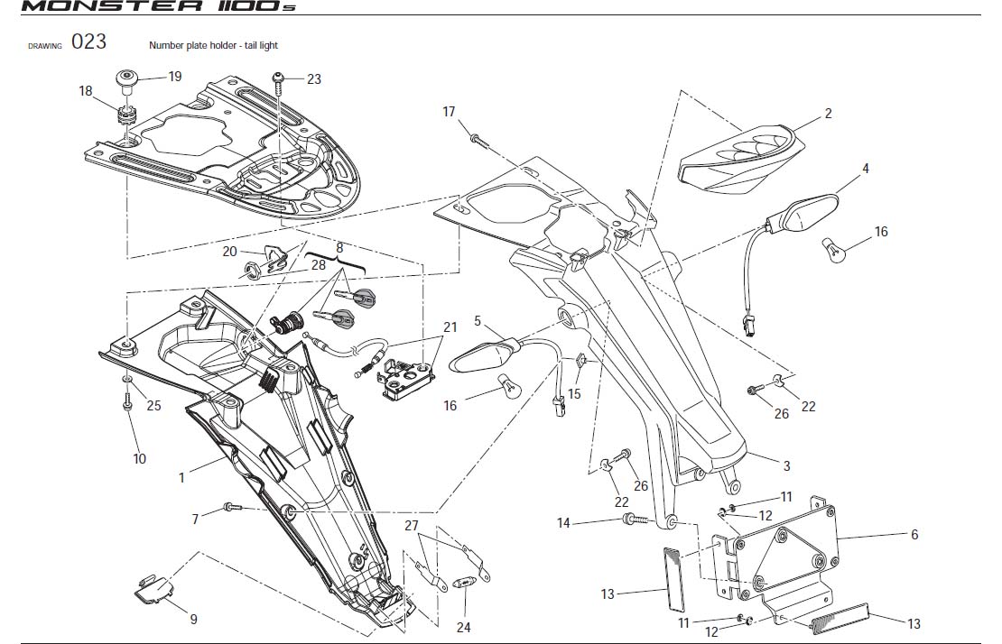 8Number plate holder - tail lighthttps://images.simplepart.com/images/parts/ducati/fullsize/M1100S_USA_2010056.jpg