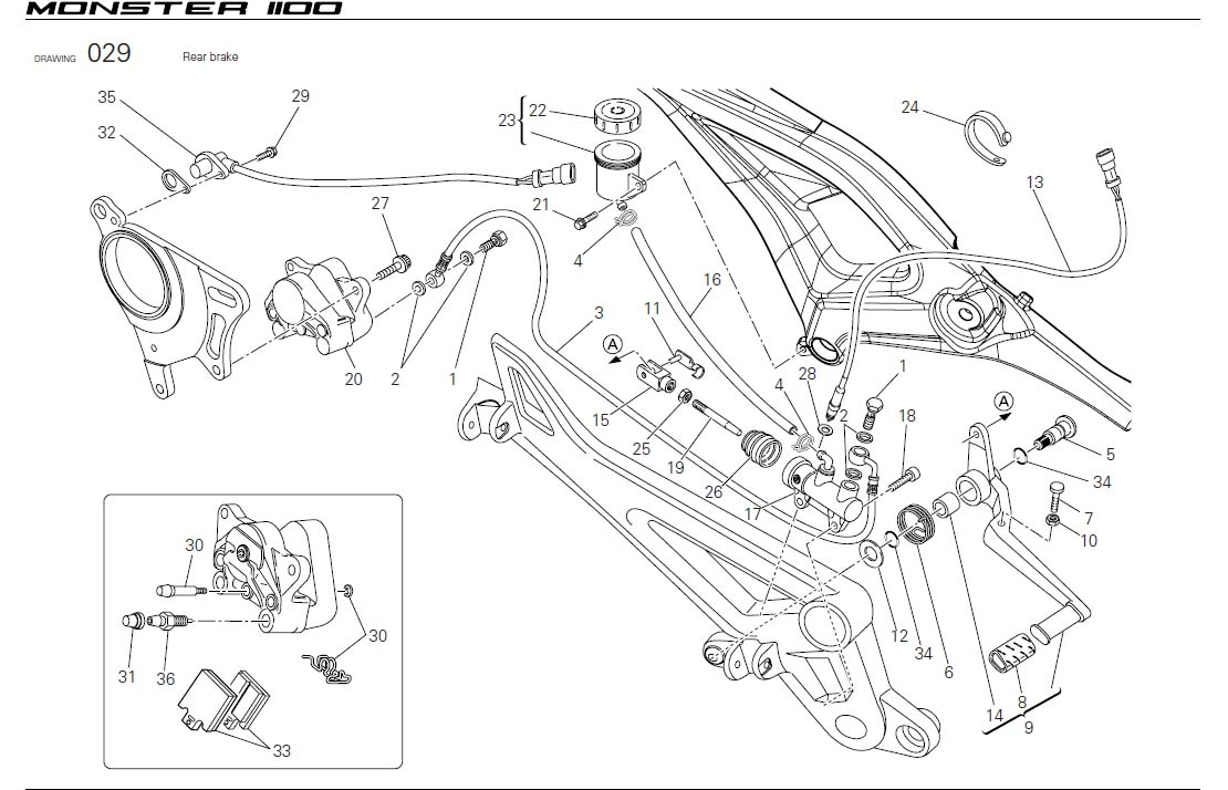 Diagram Rear brake for your Ducati