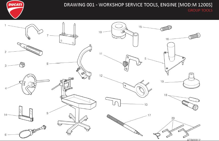 1DRAWING 001 - WORKSHOP SERVICE TOOLS, ENGINE [MOD:M 1200S]; GROUP TOOLShttps://images.simplepart.com/images/parts/ducati/fullsize/M1200_S_USA_MY15_EN066.jpg