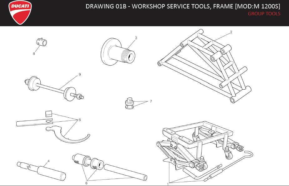 1DRAWING 01B - WORKSHOP SERVICE TOOLS, FRAME [MOD:M 1200S]; GROUP TOOLShttps://images.simplepart.com/images/parts/ducati/fullsize/M1200_S_USA_MY15_EN070.jpg