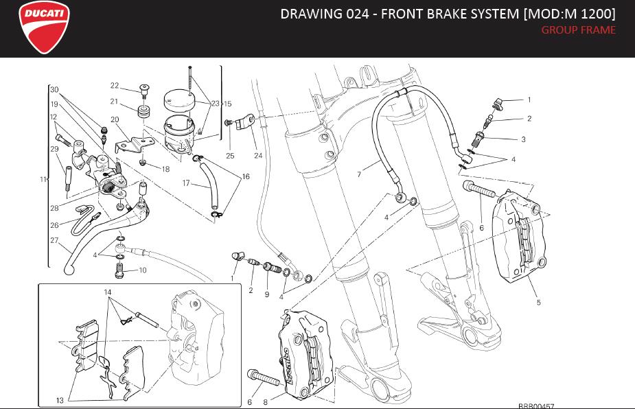 27DRAWING 024 - FRONT BRAKE SYSTEM [MOD:M 1200]; GROUP FRAMEhttps://images.simplepart.com/images/parts/ducati/fullsize/M1200_USA_MY15_EN090.jpg