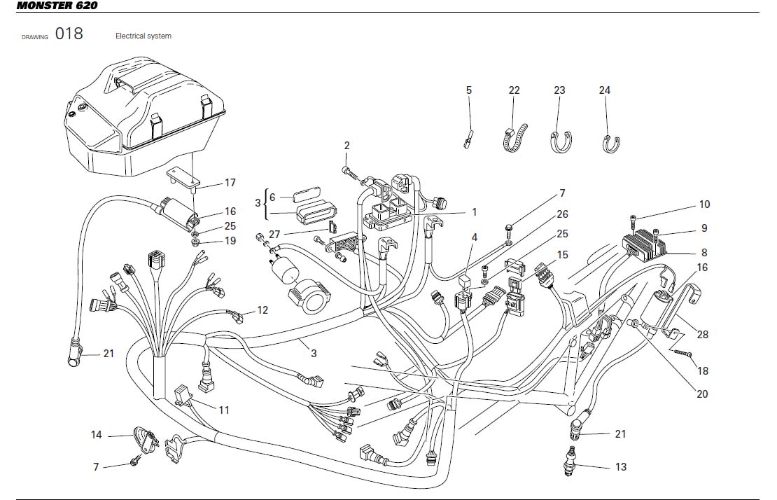 Diagram Electrical system for your Ducati