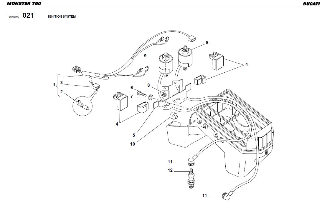 Diagram IGNITION SYSTEM for your Ducati