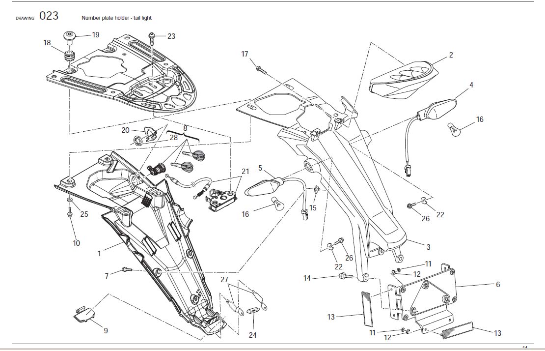 8Number plate holder - tail lighthttps://images.simplepart.com/images/parts/ducati/fullsize/M796_USA_2011056.jpg