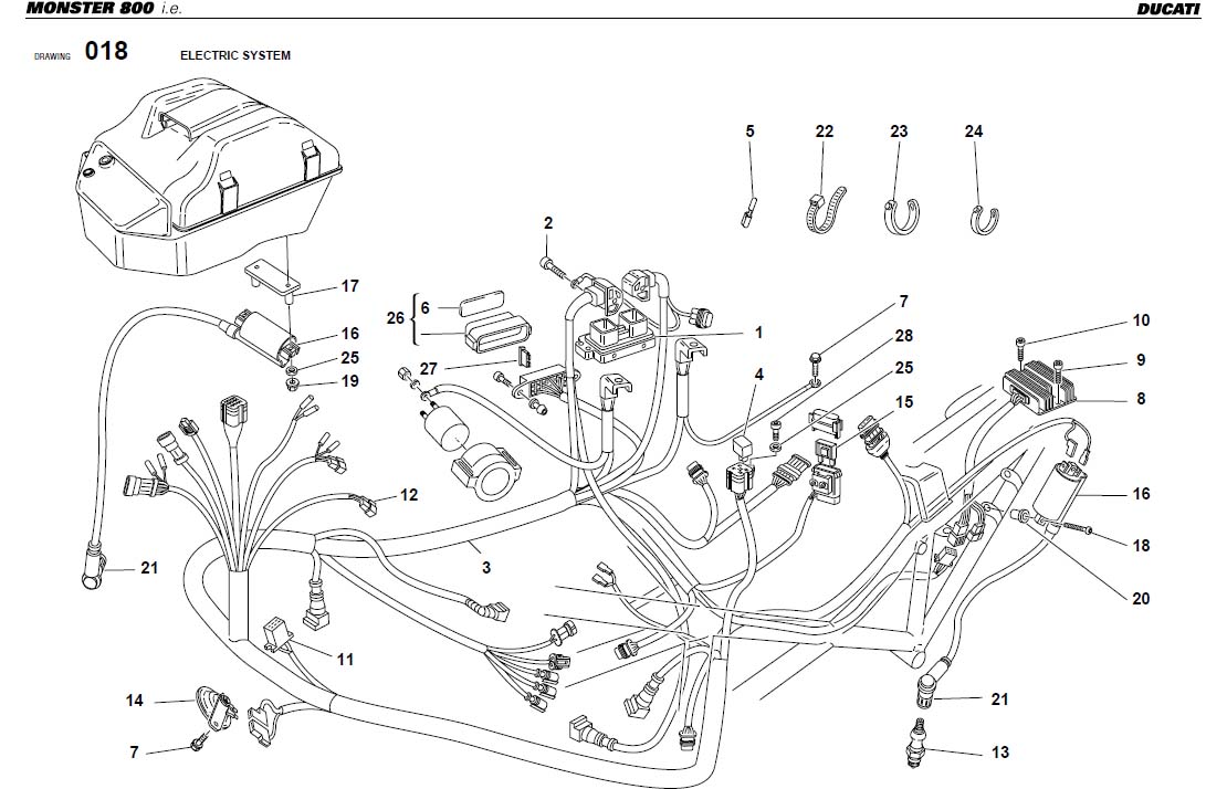 Diagram ELECTRIC SYSTEM for your Ducati