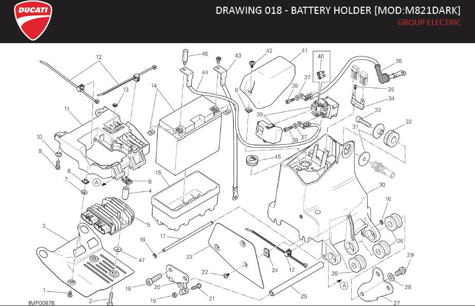 9DRAWING 018 - BATTERY HOLDER [MOD:M821DARK]; GROUP ELECTRIChttps://images.simplepart.com/images/parts/ducati/fullsize/M821_DARK_USA_MY15_EN008.jpg