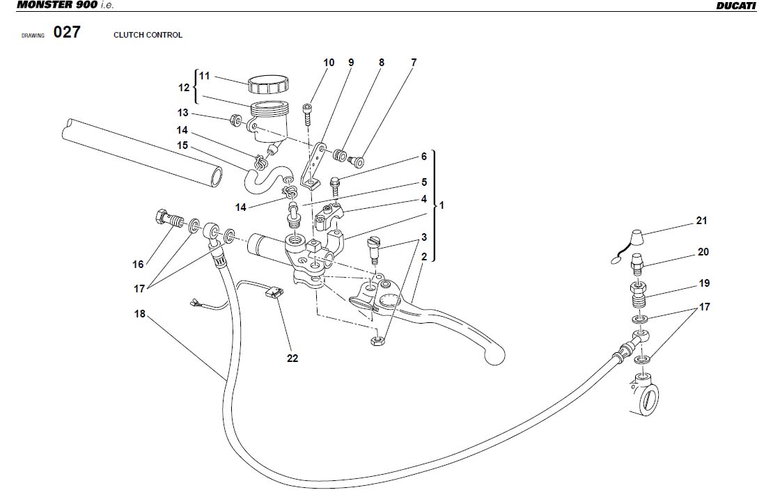 Diagram CLUTCH CONTROL for your Ducati Monster  