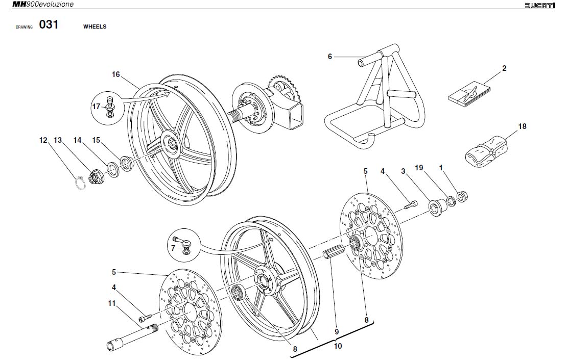 Diagram WHEELS for your Ducati MH900E  