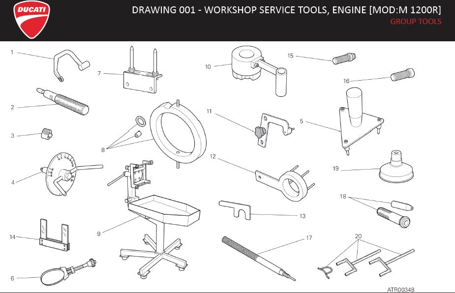 4DRAWING 001 - WORKSHOP SERVICE TOOLS, ENGINE [MOD:M 1200R]; GROUP TOOLShttps://images.simplepart.com/images/parts/ducati/fullsize/MONSTER1200R_EN_US_MY17066.jpg