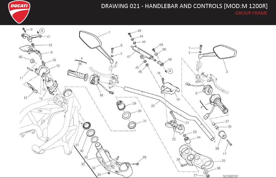 39DRAWING 021 - HANDLEBAR AND CONTROLS [MOD:M 1200R]; GROUP FRAMEhttps://images.simplepart.com/images/parts/ducati/fullsize/MONSTER1200R_EN_US_MY17086.jpg