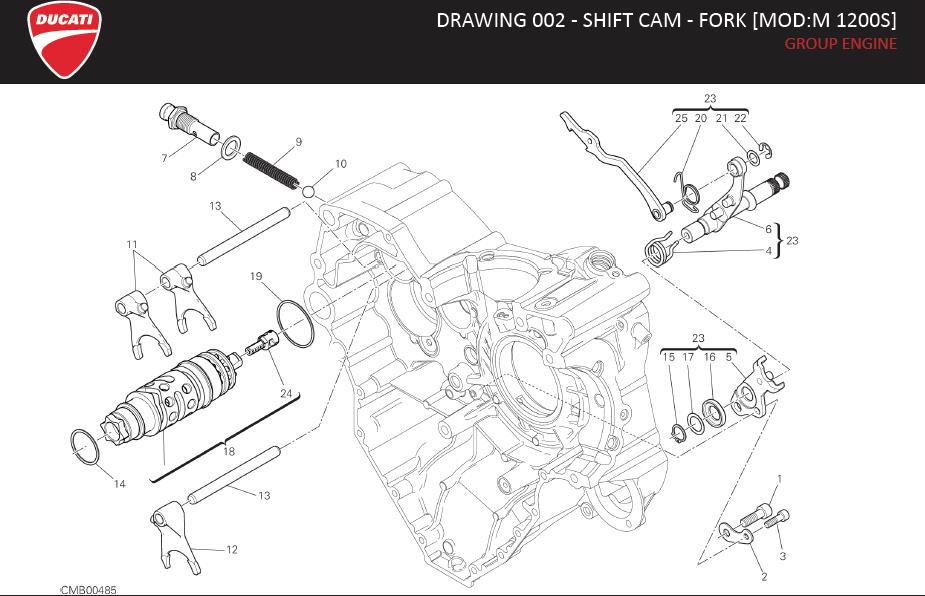 Ducati Monster Fork-shift, 5th&6th. Change, mechanism - 180Z0041A | GP ...