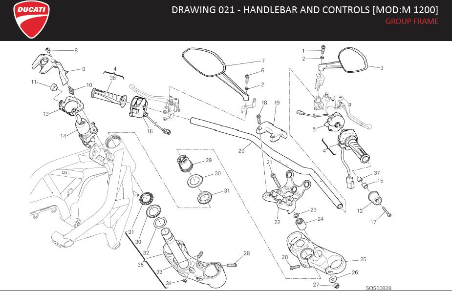 12DRAWING 021 - HANDLEBAR AND CONTROLS [MOD:M 1200]; GROUP FRAMEhttps://images.simplepart.com/images/parts/ducati/fullsize/MONSTER1200_EN_US_MY17094.jpg