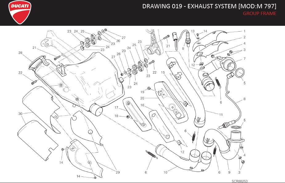 11DRAWING 019 - EXHAUST SYSTEM [MOD:M 797]; GROUP FRAMEhttps://images.simplepart.com/images/parts/ducati/fullsize/MONSTER797_EN_US_MY17084.jpg