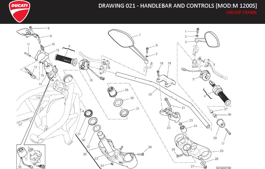 3DRAWING 021 - HANDLEBAR AND CONTROLS [MOD:M 1200S]; GROUP FRAMEhttps://images.simplepart.com/images/parts/ducati/fullsize/MONSTER_1200S_MY14_USA_EN_2014084.jpg