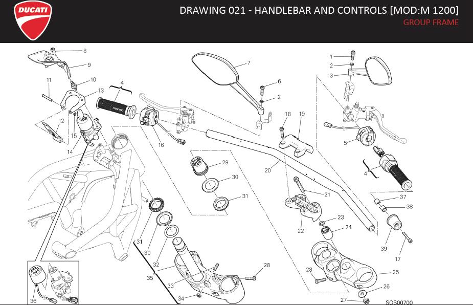 3DRAWING 021 - HANDLEBAR AND CONTROLS [MOD:M 1200]; GROUP FRAMEhttps://images.simplepart.com/images/parts/ducati/fullsize/MONSTER_1200_MY14_USA_EN084.jpg