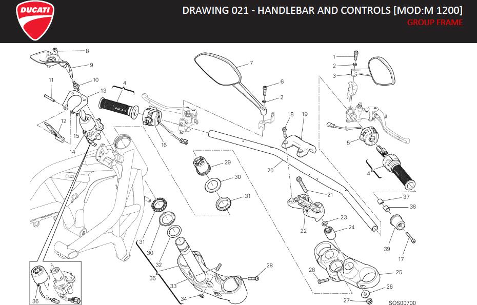 3DRAWING 021 - HANDLEBAR AND CONTROLS [MOD:M 1200]; GROUP FRAMEhttps://images.simplepart.com/images/parts/ducati/fullsize/MONSTER_1200_MY14_USA_EN_2014084.jpg