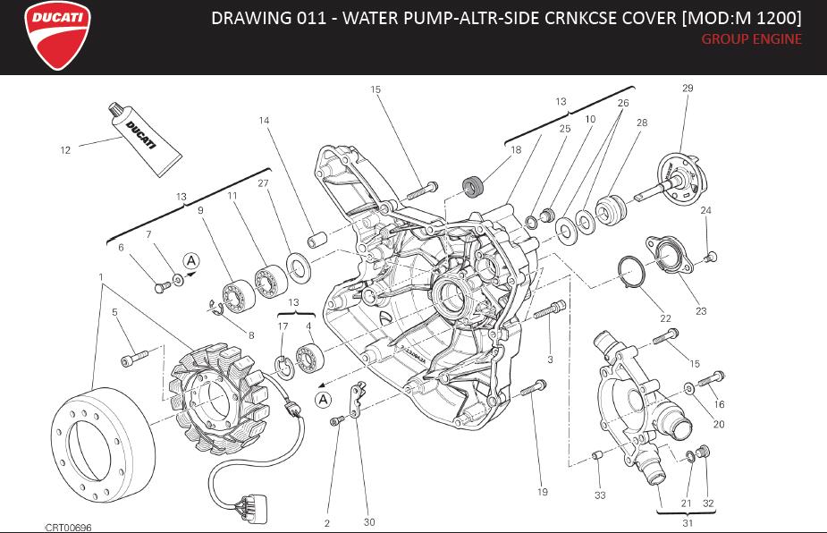 13DRAWING 011 - WATER PUMP-ALTR-SIDE CRNKCSE COVER [MOD:M 1200]; GROUP ENGINEhttps://images.simplepart.com/images/parts/ducati/fullsize/MONSTER_1200_MY16_USA_EN044.jpg