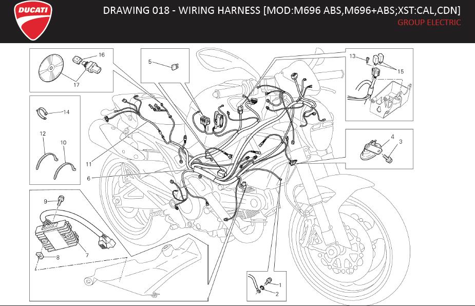 4DRAWING 018 - WIRING HARNESS [MOD:M696 ABS,M696+ABS;XST:CAL,CDN]; GROUP ELECTRIChttps://images.simplepart.com/images/parts/ducati/fullsize/MONSTER_696ABS_USA_EN_MY14008.jpg