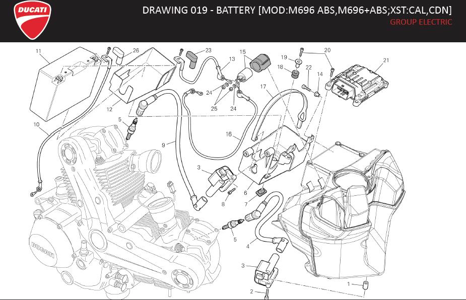 19DRAWING 019 - BATTERY [MOD:M696 ABS,M696+ABS;XST:CAL,CDN]; GROUP ELECTRIChttps://images.simplepart.com/images/parts/ducati/fullsize/MONSTER_696ABS_USA_EN_MY14010.jpg