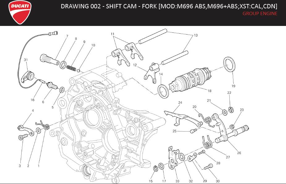 31DRAWING 002 - SHIFT CAM - FORK [MOD:M696 ABS,M696+ABS;XST:CAL,CDN]; GROUP ENGINEhttps://images.simplepart.com/images/parts/ducati/fullsize/MONSTER_696ABS_USA_EN_MY14018.jpg