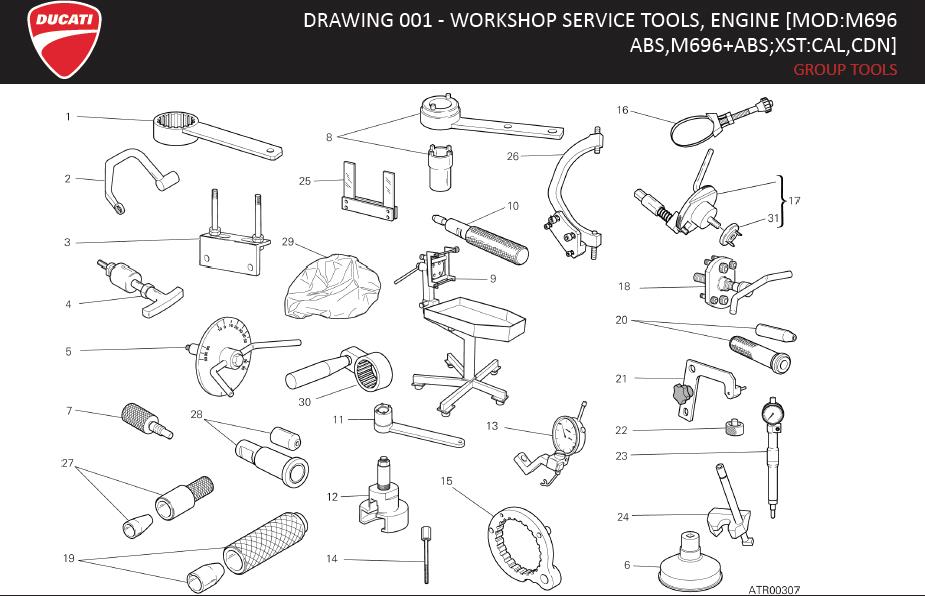 24DRAWING 001 - WORKSHOP SERVICE TOOLS, ENGINE [MOD:M696; ABS,M696+ABS;XST:CAL,CDN]; GROUP TOOLShttps://images.simplepart.com/images/parts/ducati/fullsize/MONSTER_696ABS_USA_EN_MY14062.jpg