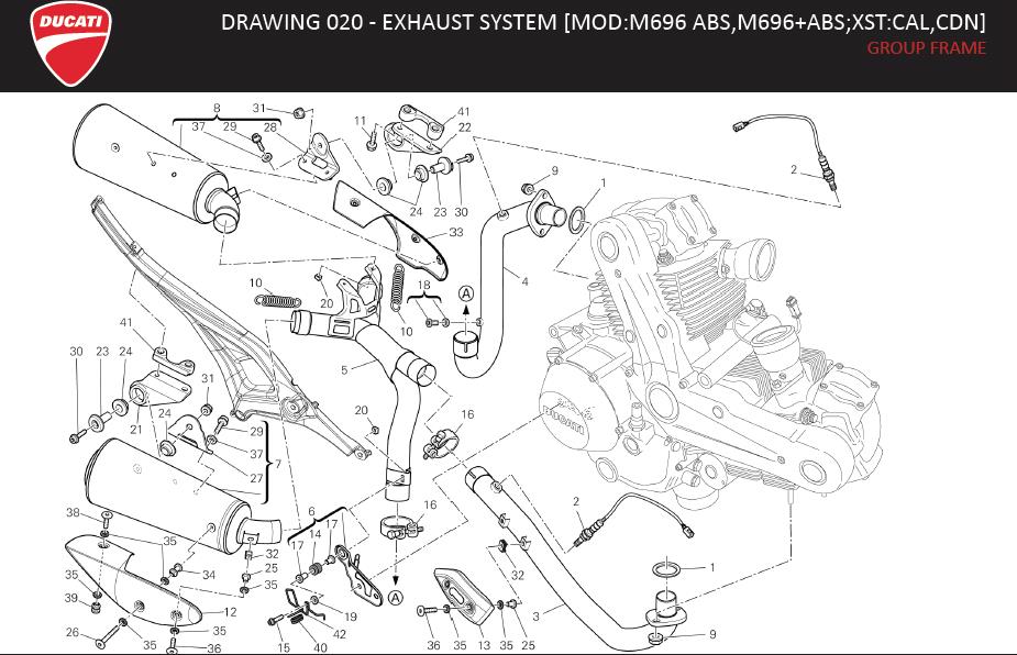 1DRAWING 020 - EXHAUST SYSTEM [MOD:M696 ABS,M696+ABS;XST:CAL,CDN]; GROUP FRAMEhttps://images.simplepart.com/images/parts/ducati/fullsize/MONSTER_696ABS_USA_EN_MY14070.jpg