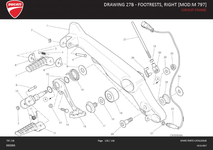 1DRAWING 27B - FOOTRESTS, RIGHT [MOD:M 797]; GROUP FRAMEhttps://images.simplepart.com/images/parts/ducati/fullsize/MONSTER_797_EN_GB_MY18_DMH126.jpg