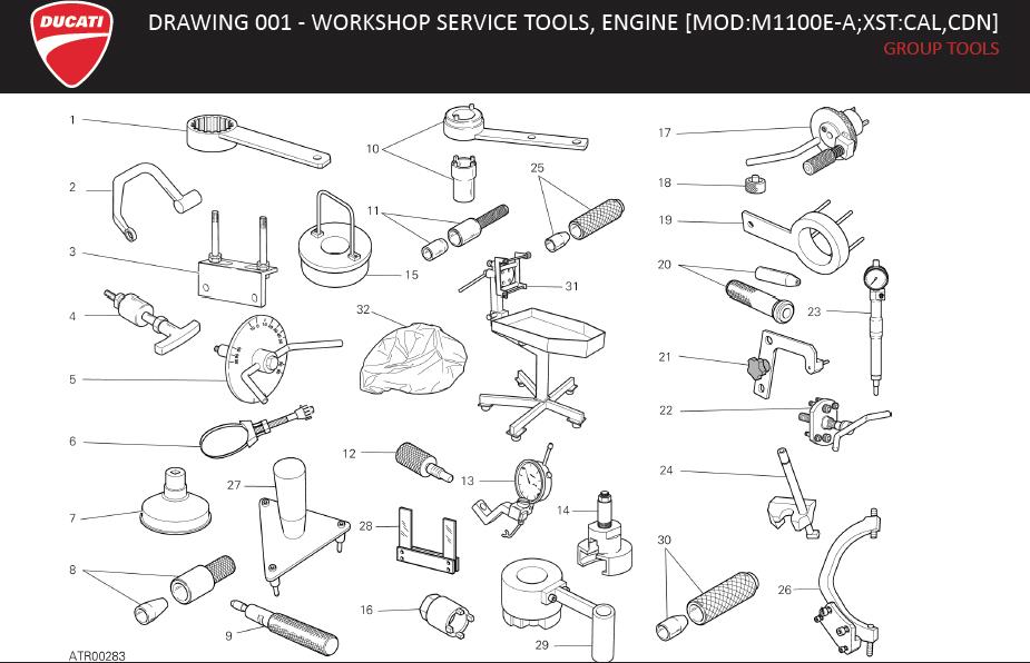 24DRAWING 001 - WORKSHOP SERVICE TOOLS, ENGINE [MOD:M1100E-A;XST:CAL,CDN]; GROUP TOOLShttps://images.simplepart.com/images/parts/ducati/fullsize/MR_1100EVO_ABS_MY13_USA_EN070.jpg