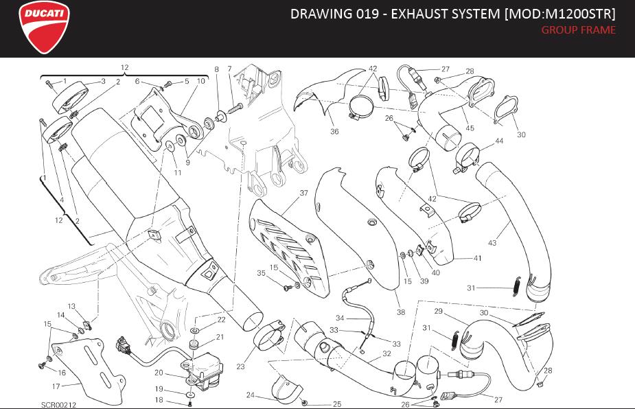 2DRAWING 019 - EXHAUST SYSTEM [MOD:M1200STR]; GROUP FRAMEhttps://images.simplepart.com/images/parts/ducati/fullsize/MR_1200_STRIPES_MY15_USA078.jpg