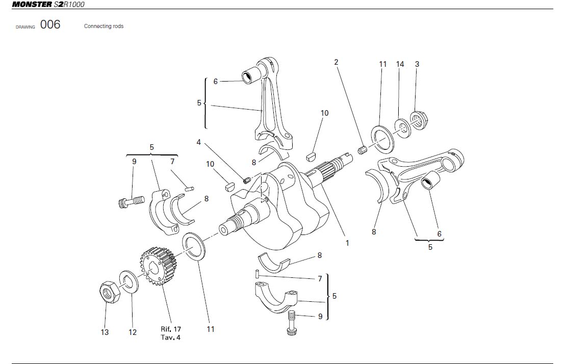 Diagram Connecting rods for your Ducati Monster  