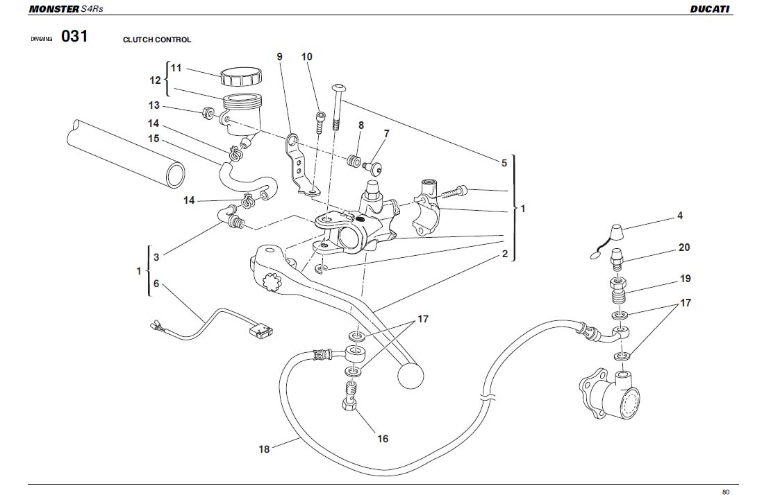 Diagram CLUTCH CONTROL for your Ducati Monster  