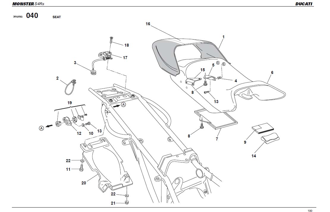 Diagram MONSTER; SEAT for your Ducati Monster  