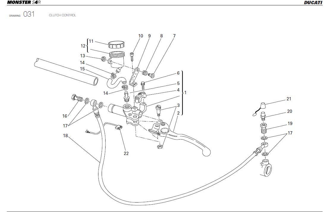 Diagram CLUTCH CONTROL for your Ducati Monster  