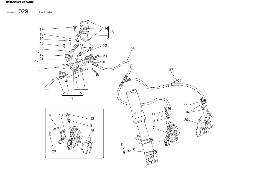 Diagram Front brake for your Ducati